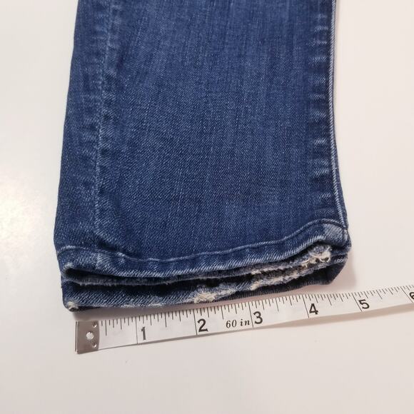 MOTHER Jeans The Looker in Rough it Up Blue Denim Distressed Skinny - Picture 10 of 16